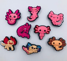 8 Axolotl Shoe Charms Cute Pink Blue Sea Creature Fits Shoes Shoes Wristband