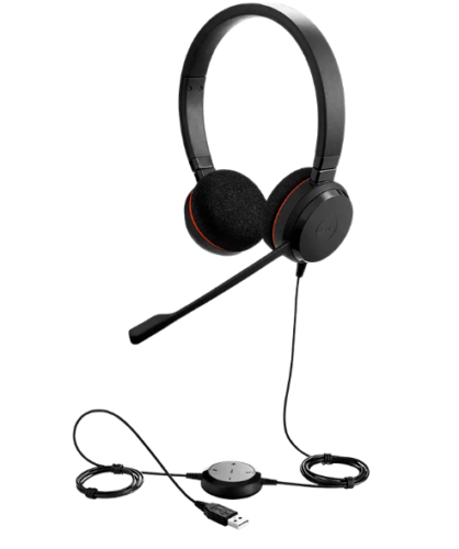 Jabra Evolve 20 MS Black On-Ear Headband Headset Used - Picture 1 of 3
