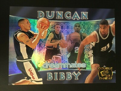 1998 Press Pass Double Threat Promo Dreammates Rookie RC 1 Tim Duncan Mike Bibby