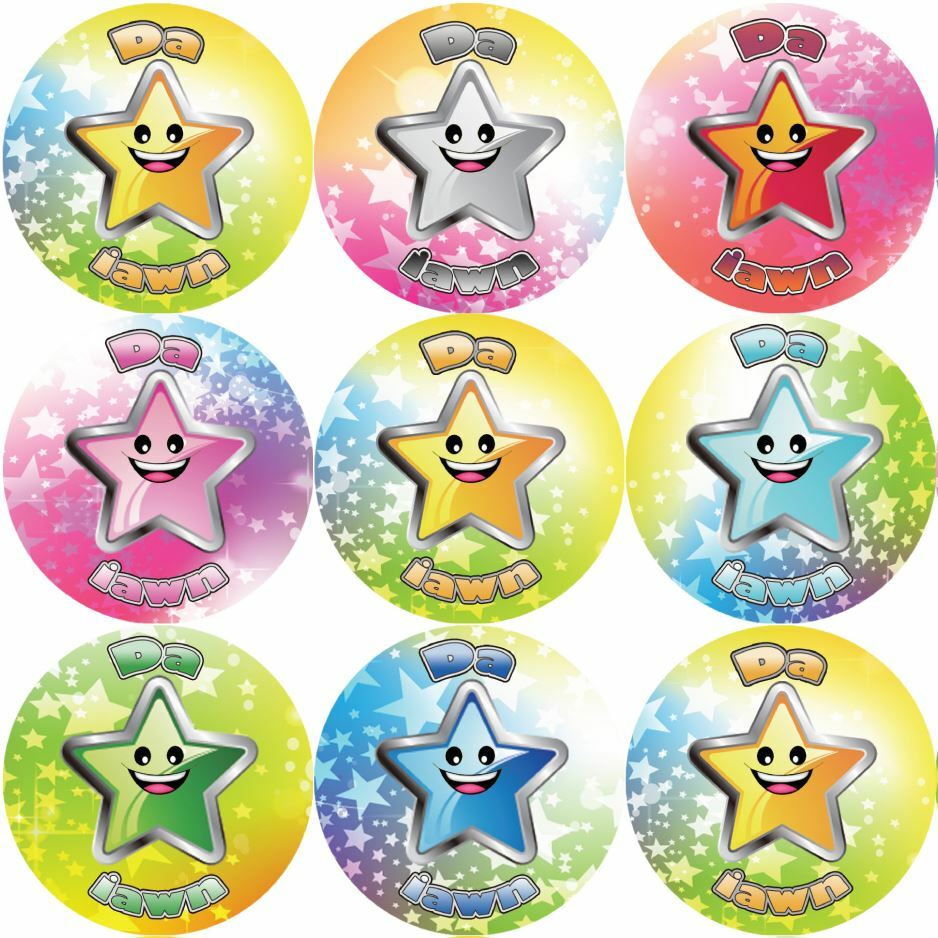 144 Da iawn Welsh Well Done 30mm Reward Stickers for Teachers, Parents