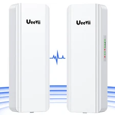 2pcs Wireless Bridges 5KM Point to Points Gigabit WiFi Bridge Network Extender