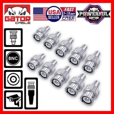 BNC Male Plug to RCA Female Coax Connector Adapter Converter for CCTV Camera 10X