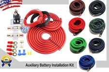4 GAUGE HAND BRAIDED CABLE DUAL /AUXILIARY BATTERY 80 AMP ISOLATOR KIT UNIVERSAL