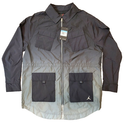 $160 Nike Air Jordan Windbreaker Jacket Black Women's Sz Medium M