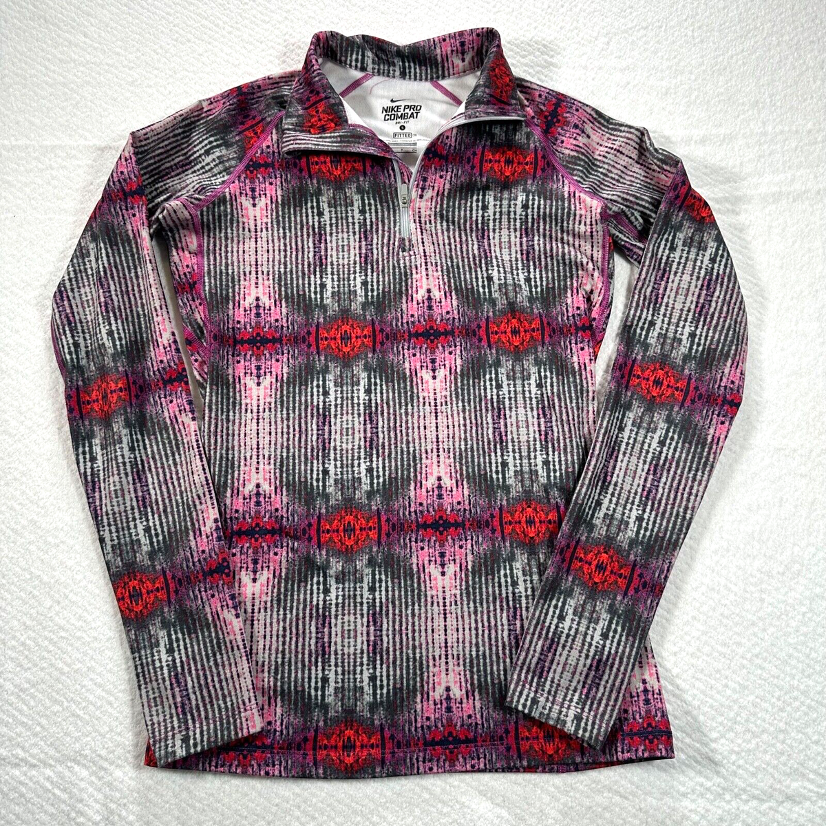 Nike Pro Combat Dri-Fit Fitted Women's Small 1/4 Zip Multicolor Active  Jacket