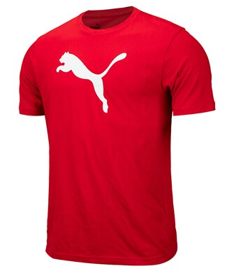 Puma Herren Team RISE Logo Baumwolle T-Shirts Athletic Rot Run Jersey Shirt 6...