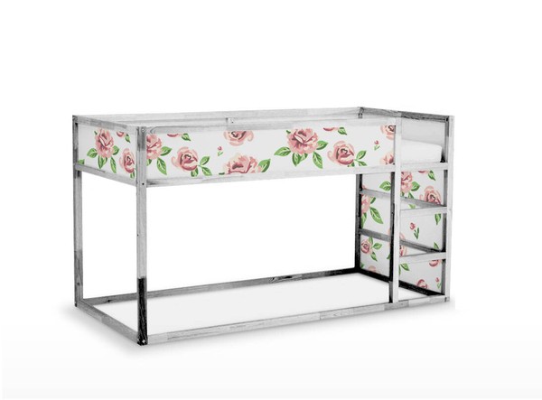 IKEA KURA BED removable Decal self-adhesive sticker for furniture light flowers