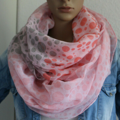 Loop Schlauchschal Tuch Punkte Dots gepunktete  -rosa/grau/rot-  Neu!!! K-4