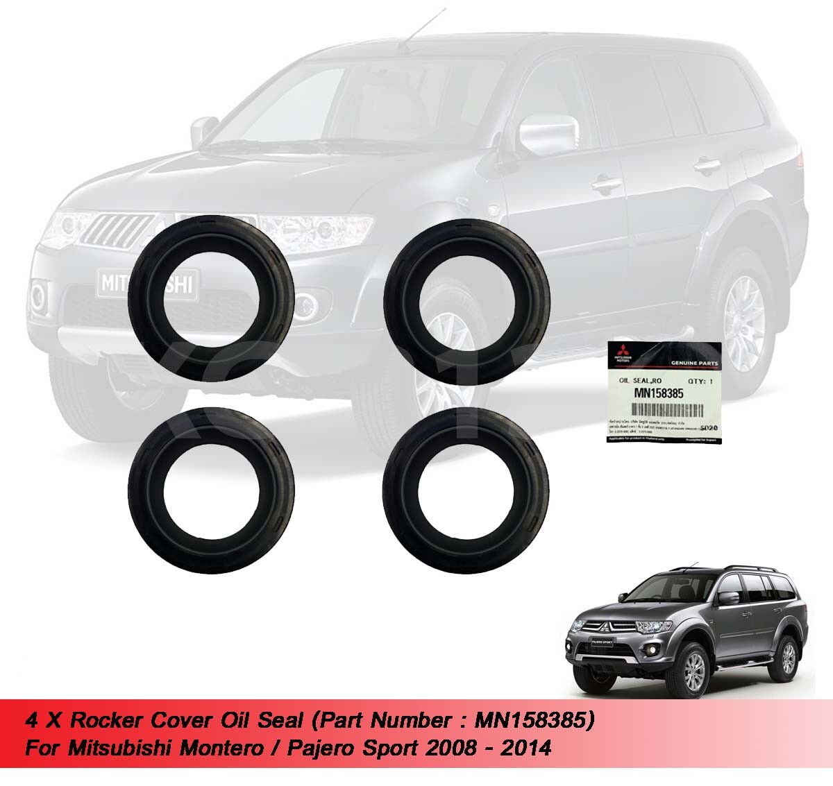 4 X Rocker Cover Oil Seal MN158385 Fit Mitsubishi Montero Pajero