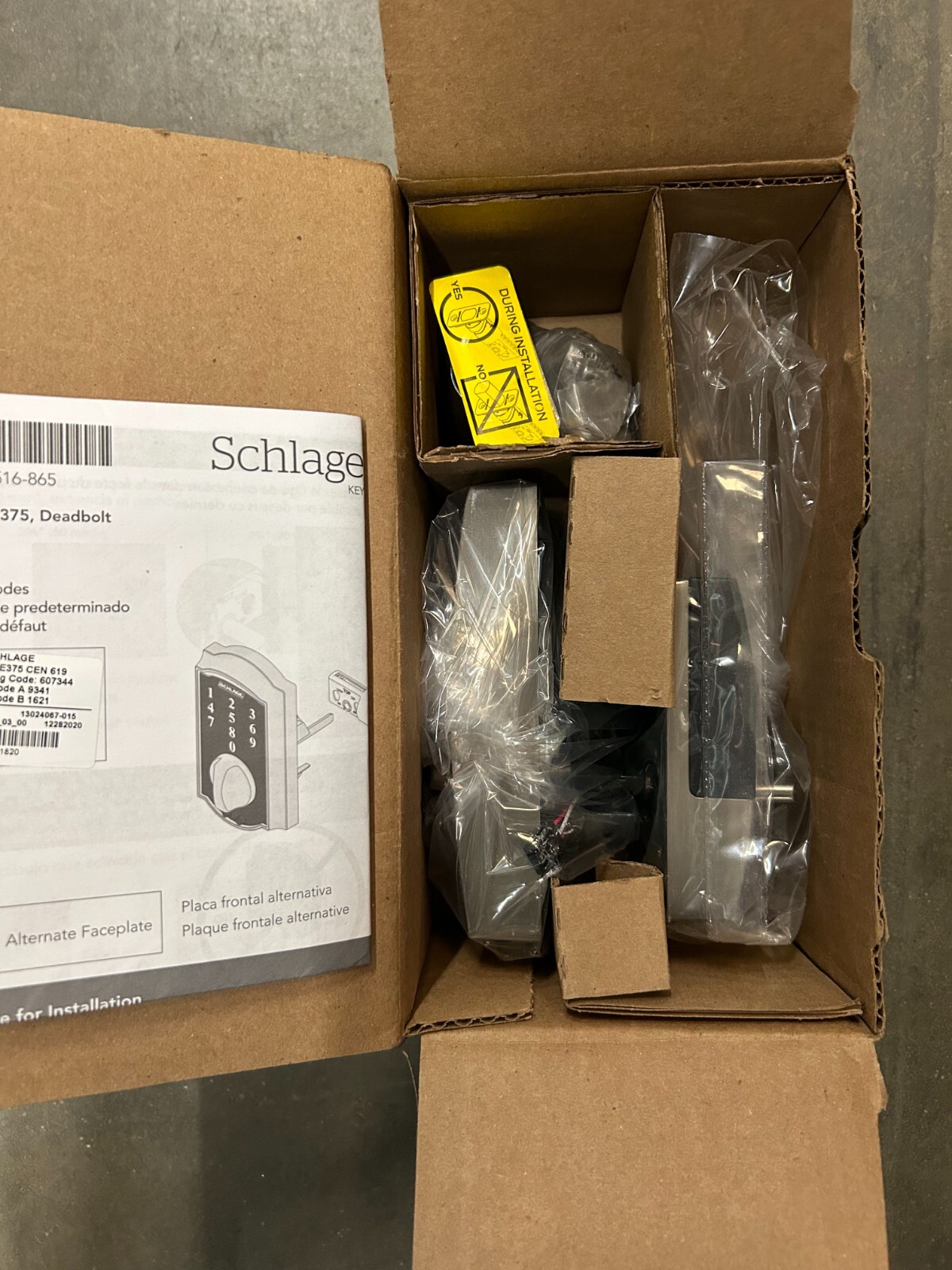 Schlage BE375 CEN 619 Touchscreen Keyless Entry Deadbolt Lock