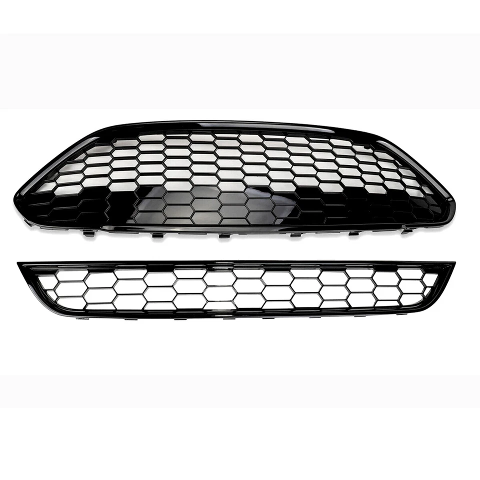 ST Honeycomb Style Front Bumper Upper+Lower Grille Mesh For Ford Fiesta 2013-18 Foto 4 de 4
