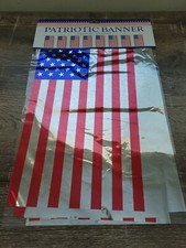 Patriotic 8 Flag Banner  Red White Blue Stars Memorial Veterans July 4th 12'