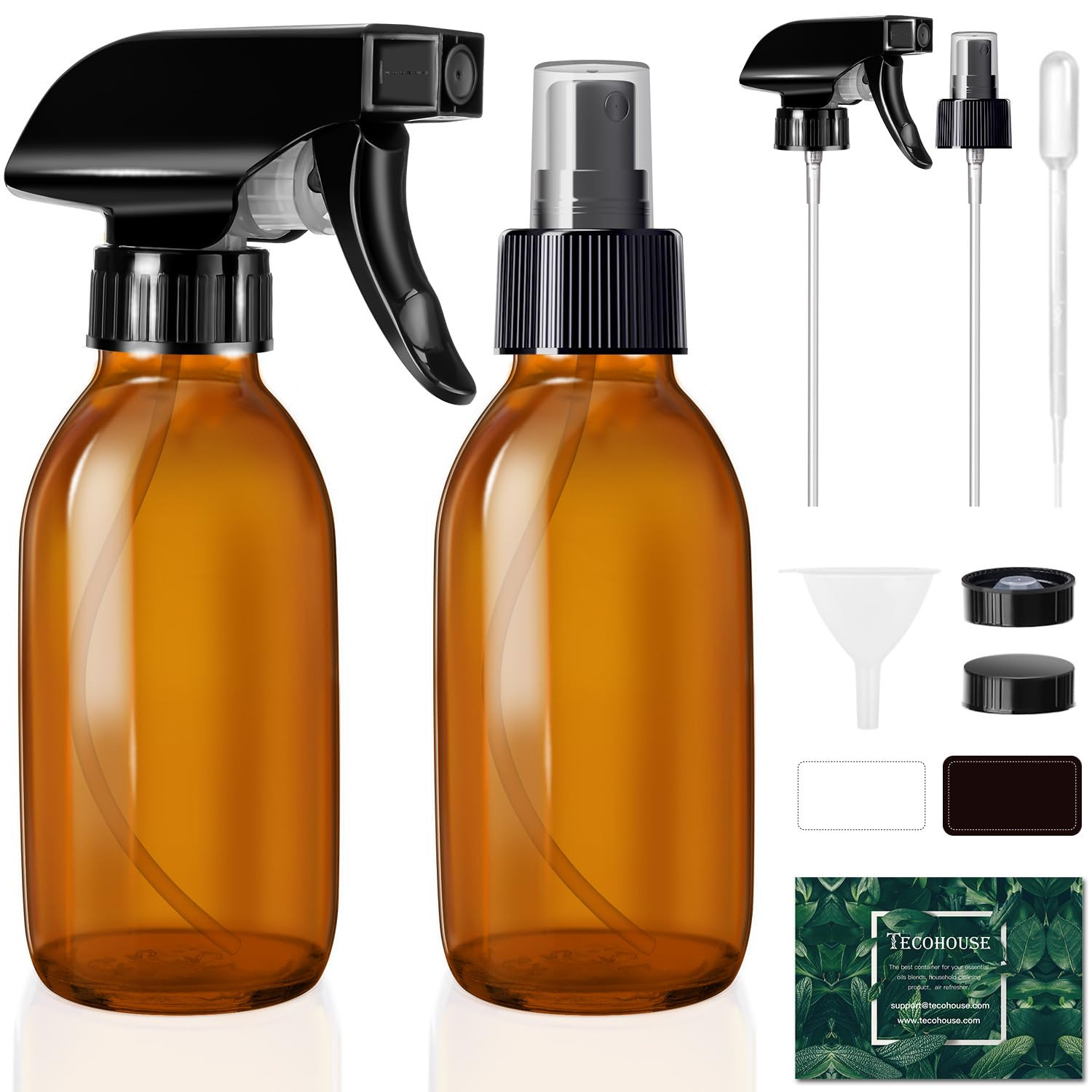 Glass Spray Bottles 4 OZ, Amber Empty Spray Bottle for Essential Oils, Small Gla