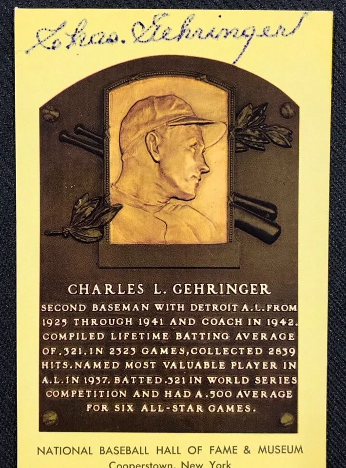 Charlie Gehringer Signed HOF Postcard JSA Certified MLB Detroit Tigers HOF 1949! - Image 3 of 4