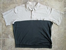 VTG Haband Casual Joe Shirt XX 2X Polo Black Gray Pocket Ribbed Collar Pullover
