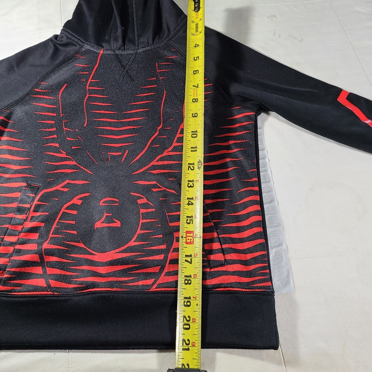 Spyder Brand Kids Size S Red Spider Web w/ Spider on Black Hoodie