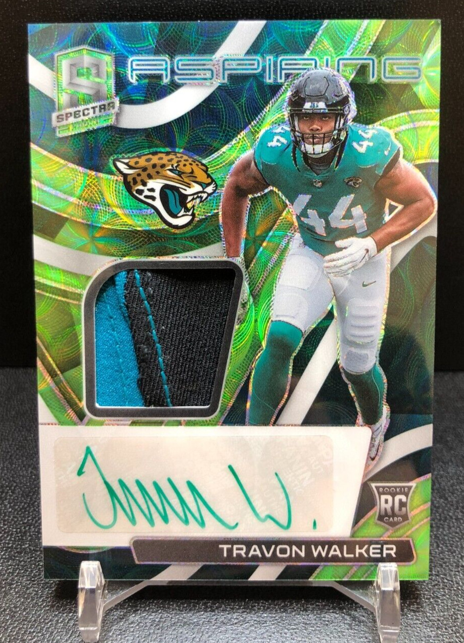 2022 Spectra Travon Walker Aspiring Patch Autograph Neon Green RC 35/35