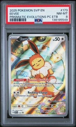 2025 POKEMON SVP EN-SV BLACK STAR PROMO #173 EEVEE PSA 8