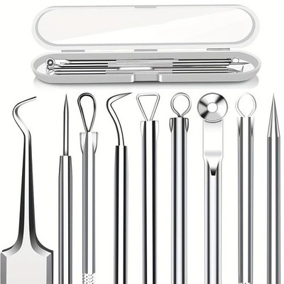 Acne Needle Blackhead Remover Pimple Blemish Comedone Extractor Tweezer Tool Kit