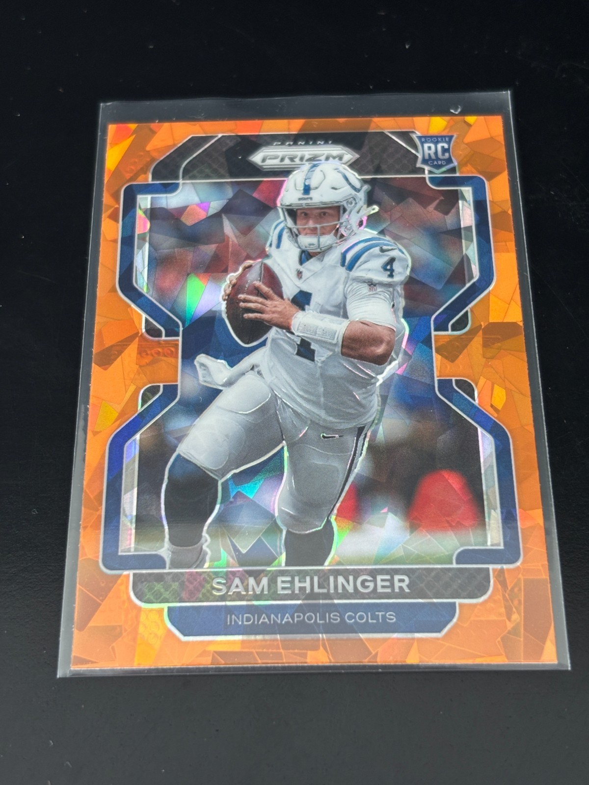 Sam Ehlinger 2021 Panini Prizm Orange Ice Prizm RC Colts 395