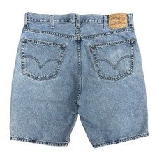 Vintage 90's Levi's 505 Blue Light Wash Distressed Men's Denim Jean Shorts 38 2