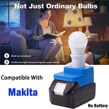 Cordless LED Work Light E27 Bulb For Makita 18V Lithium Battery Powered Lamp New