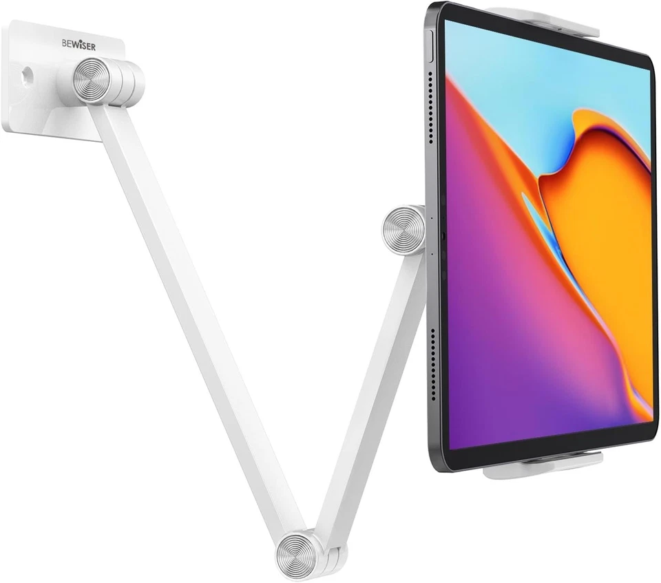 Sleek Adjustable Wall-Mount Tablet Holder - Supports 4.7-12.9 Inch Devices - Image 3 of 4