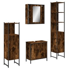 Bathroom Cabinet Set 4 Piece Vanity Unit Sink Cupboard Engineered Wood vidaXL
