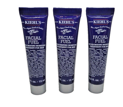 3 PIECE KIEHLS FACIAL FUEL INVIGORATING MOISTURE TREATMENT MEN 0.5OZ/15ML*3=45ML