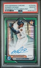 2024 BOWMAN CHROME PRSPCT AUTOS GREEN REFRACTOR WANER LUCIANO 39/99 PSA 10
