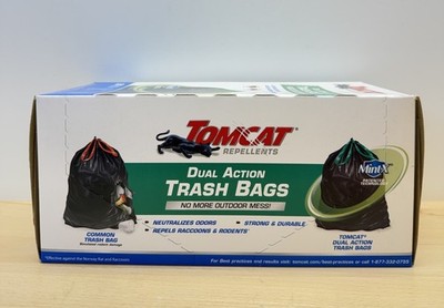 Tomcat Dual Action 30 Gallon Trash Bags With Mint-X 26ct New