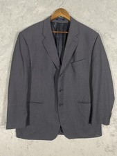 Vintage Ralph Lauren Blazer Mens 48R Blue-Gray Wool Blend Two Button Executive