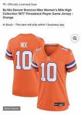 Bo Nix Denver Broncos Nike Women's LG Mile High Collection 1977 Throwback Jersey