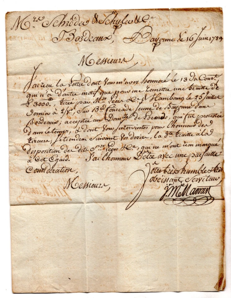 FRANCE 1870-1879 FIVE STAMPLESS FOLDED LETTERS TO BORDEAUX, MARSEILLE & PARIS - Image 3 of 4