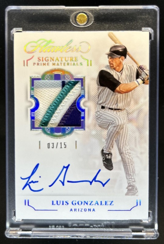 2022 Panini Flawless Luis Gonzalez Signature Prime Patch Auto #/15 #SPM-LG