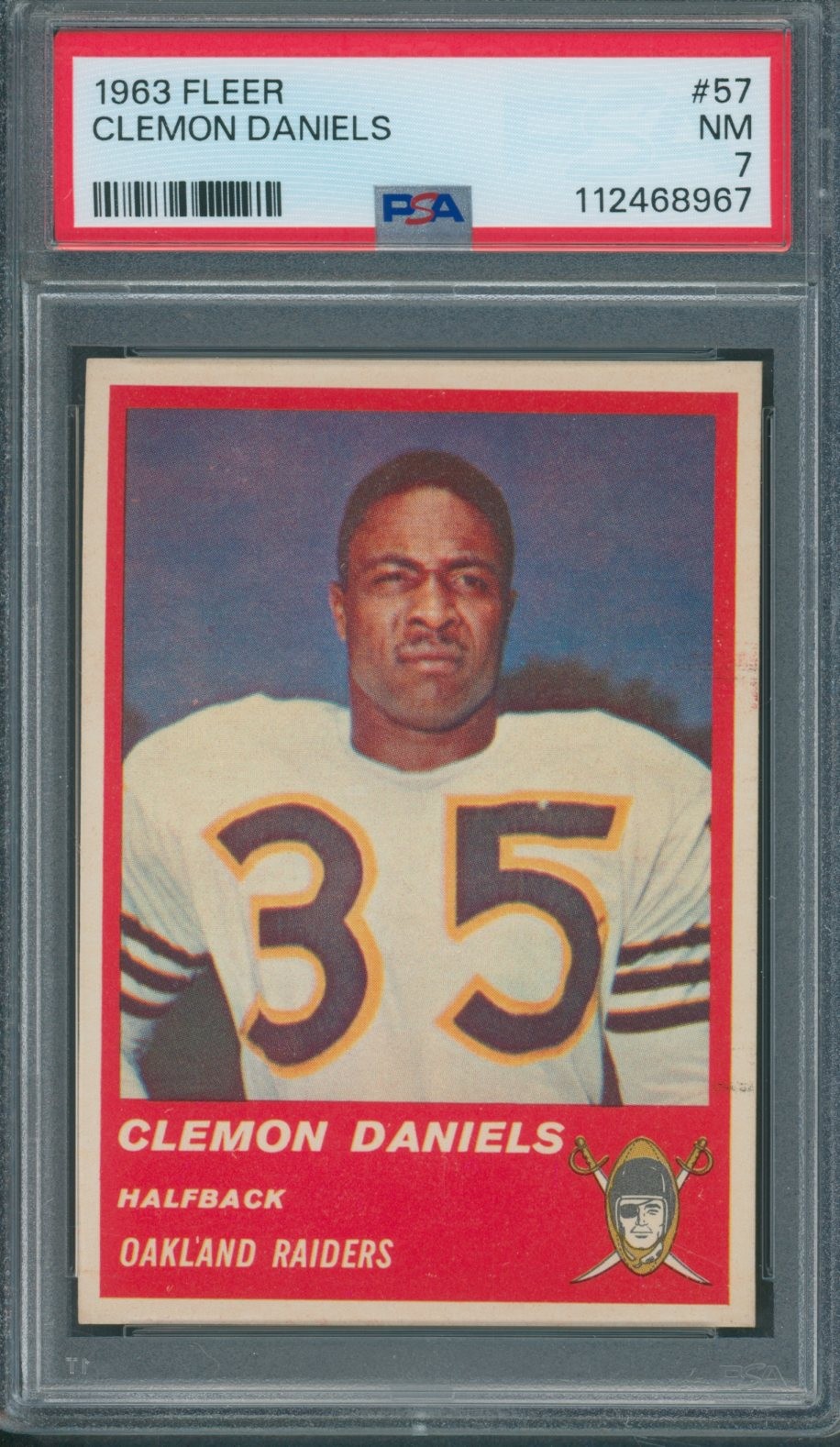 1963 Fleer #57 Clemon Daniels PSA NM 7 *8967