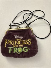 Disney Princess And The Frog Coin Purse Velvet Purple Girls Small Bag D7