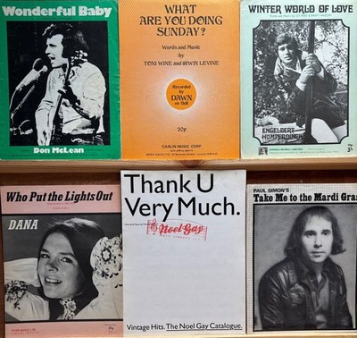 70er Noten Lot Don McLean Engelbert Humperdinck Dana Paul Simon Dawn etc