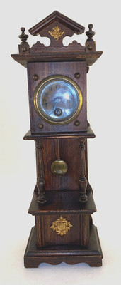 Folk Art Miniature Longcase/Grandfather Clock / 12 inches