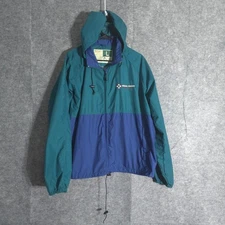 Wear Guard Color Block Hooded Windbreaker Jacket Men's Size Large Teal Blue