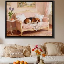Beagle Dog Artwork Oil Painting Living Room Decor Canvas Print Animal Art Print
