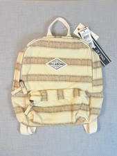 Billabong Mini Mama Backpack Womens Cream Tan Striped Canvas Small NWT