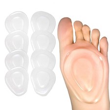 Metatarsal Pads Ball of Foot Cushions 8 Pack /4 One Size Fits All, Clear