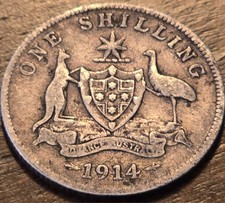 1914 AUSTRALIA FLORIN: NICE GRADE! -SCARCE Aussie *Silver* 110+ Year-Old Coin!