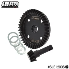 GPM 42Crmo Alloy Steel Diff Bevel Gear 43T & Pinion Gear 10T TRAXXAS 1/8 Sledge