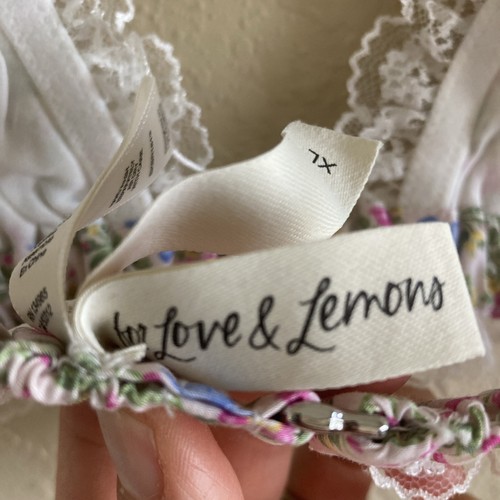 For Love And Lemons Summer 2023 Floral Lace Frilly Bikini Top XL - Picture 13 of 13