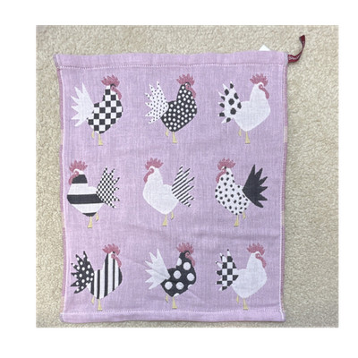 Shmily  Towel Chicken Pattern 100% Cotton Kitchen Tea Towel pink 