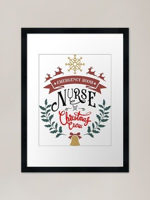 Notaufnahme Krankenschwester Weihnachten Crew Gerahmtes Wandbild Poster Leinwanddruck Bild