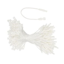100Pack Cotton Hang Tag String Snap Lock Pins Loop Price White 3.2 Inch