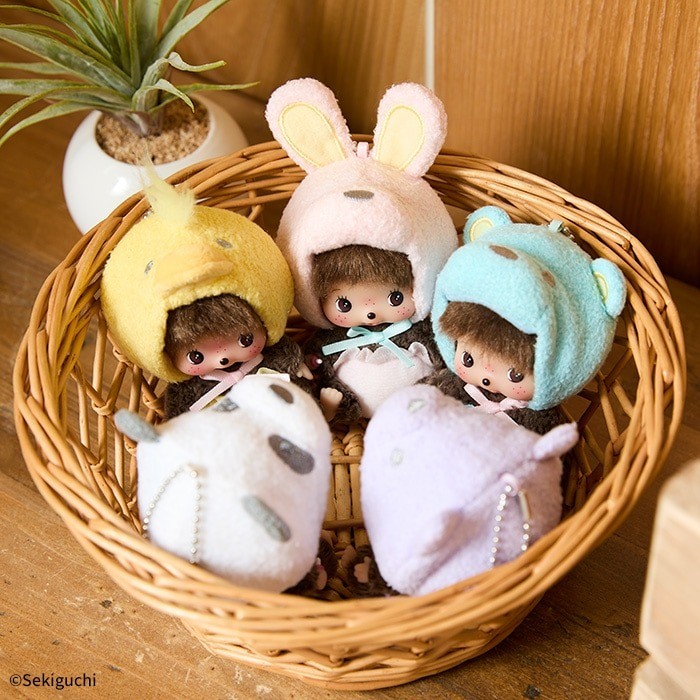 Animal Bebichhichi SS Big Face Keychain – Rabbit Costume Plush Toy